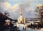 George Henry Durrie Going to Church oil painting picture wholesale